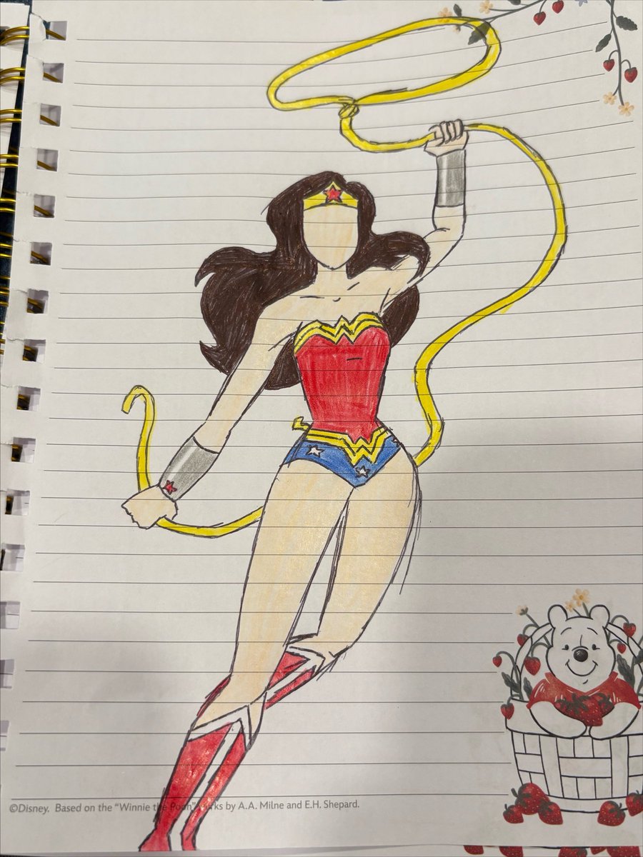 leleningning's tweet photo. i haven't drawn in a while but here's some on a winnie the pooh notebook should i do more https://t.co/T6lemOpJDN