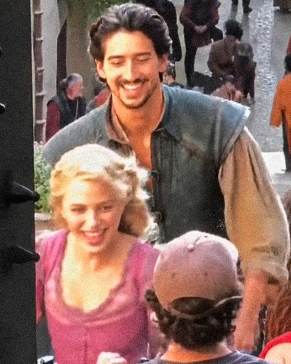 Nyx2256's tweet photo. Teagan Croft and Milo Manheim on set as Rapunzel and Flynn Rider for the live-action Tangled.
Damn, they look so good. 😭✨ https://t.co/Nc5bg26pWI