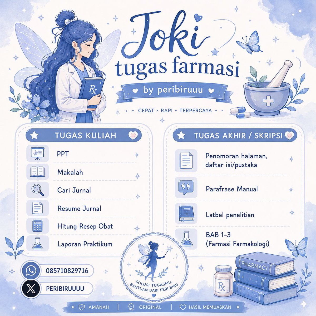 peribiruuuu's tweet photo. Halooo aku open joki lagi ya tugas farmasi, apoteker, studi kasus apoteker, kasus SOAP, cari jurnal, ppt, makalah, laporan praktikum. Fast rep wa di bio🙆🏼‍♀️💓 https://t.co/Jq4HhJ1PQD