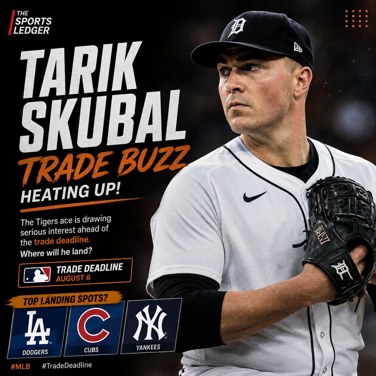 TheSports88's tweet photo. 🚨 TRADE BUZZ IS HEATING UP! 🚨

Tarik Skubal is becoming one of the hottest names ahead of the MLB Trade Deadline https://t.co/cxsV27BPuS