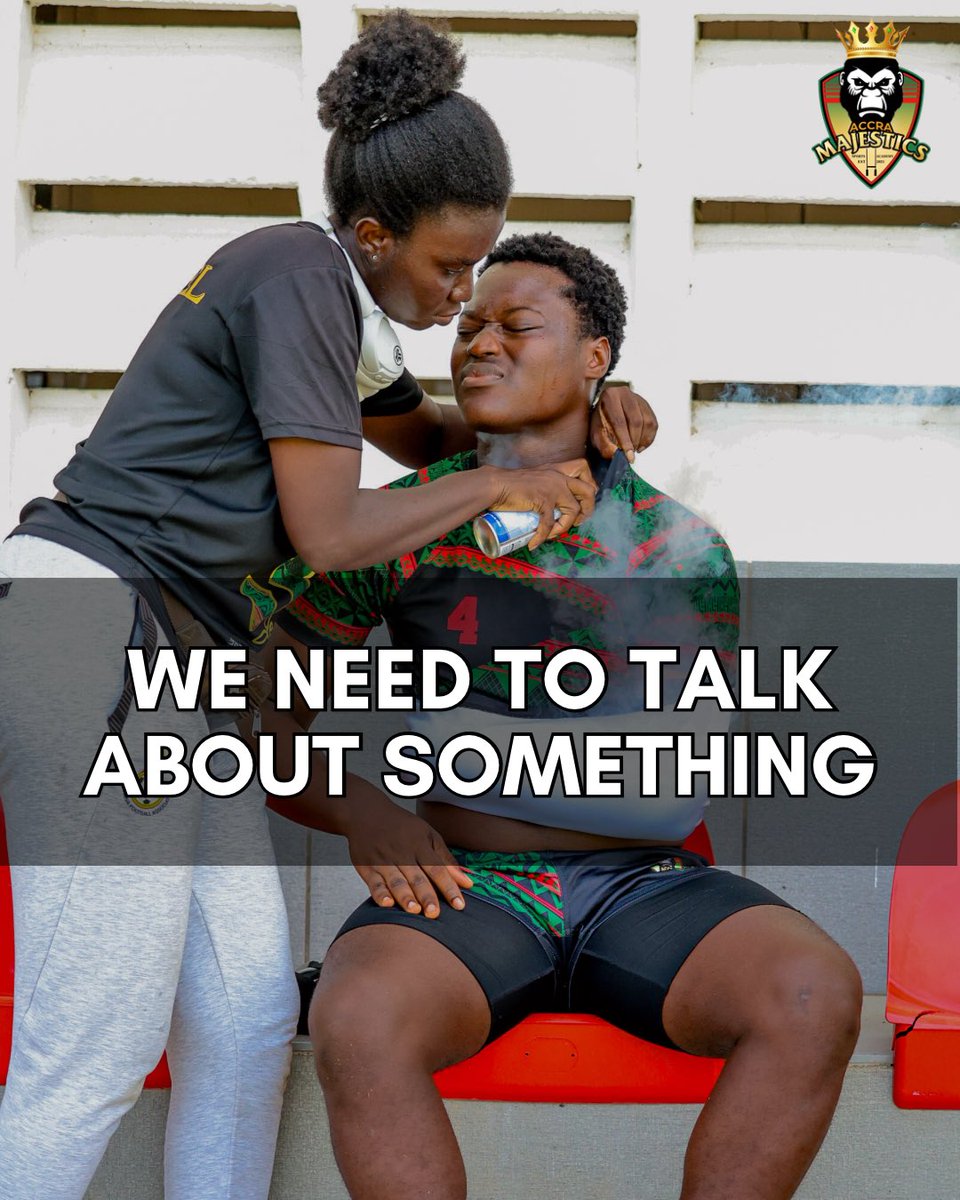 AccraMajestics's tweet photo. Roses are red, 🌹
Cold spray is blue, 💨
Coach Rachel came to coach rugby…
but she’s doing first aid too! 😩🏉

She signed up to build champions, not run a casualty ward on the sidelines! 🏥😂

We’re looking for medical heroes to join the Accra Majestics family as volunteer support staff.

If you have skills in First Aid, Physiotherapy, Nursing, Sports Medicine, or emergency care, we need YOU! 🫵

Help us keep our players safe while Coach focuses on what she does best; developing athletes. 👑🏉

Send us a DM, WhatsApp 0530424454, or tag a medical legend below!

#AccraMajestics #SupportCoachRachel #SportsWelfare #RugbyFamily