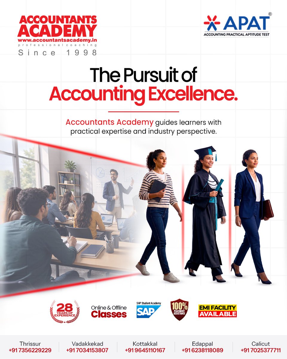 AccountantsAcdy's tweet photo. Our programs combine academic excellence with real-world application, helping you develop the knowledge, confidence, and skills needed to excel in the accounting profession.

#AccountsAcademy #AccountingEducation #FutureAccountants #AccountingSkills #CareerInAccounting https://t.co/qV0iuFpmv1