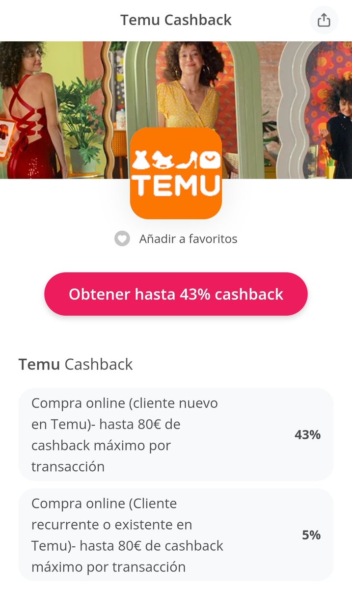 viajes_globo's tweet photo. 💸 Continúa ACTIVA la promoción más rápida y sencilla con la que ganar DINERO actualmente: 

🎁 25€ al registrarte con mi enlace: 
https://t.co/i9AY8XVCLM
🫂 25€ por cada persona que invites.

✅ EJEMPLO: compra en Temu y te devuelven el 43% y desbloqueas los 25€. https://t.co/RshzfBXDZ4