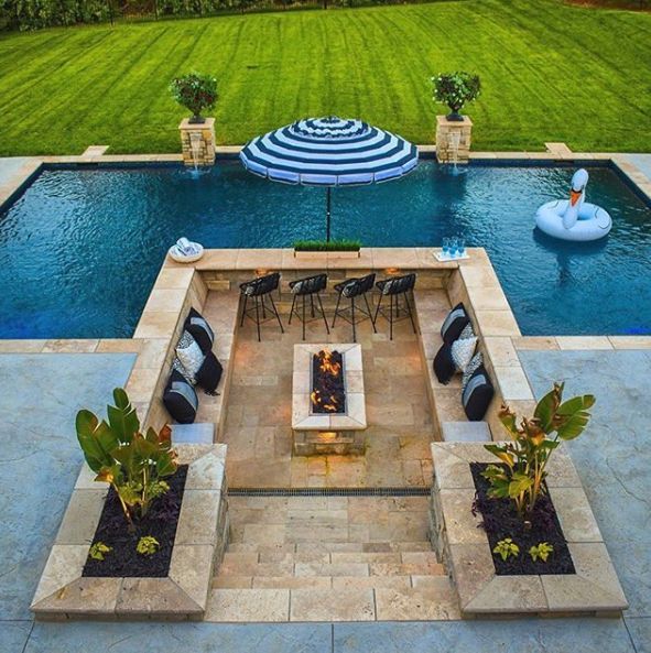 TheLemeDecor's tweet photo. Luxury backyard pool with a sunken conversation pit, swim-up bar, fire and water features, and elegant stone detailing, creating a stunning resort-style outdoor entertaining space.
#BackyardDesign #LuxuryPool #OutdoorLiving #PoolDesign #LandscapeDesign #HomeDecor https://t.co/CRUFp7GBCF