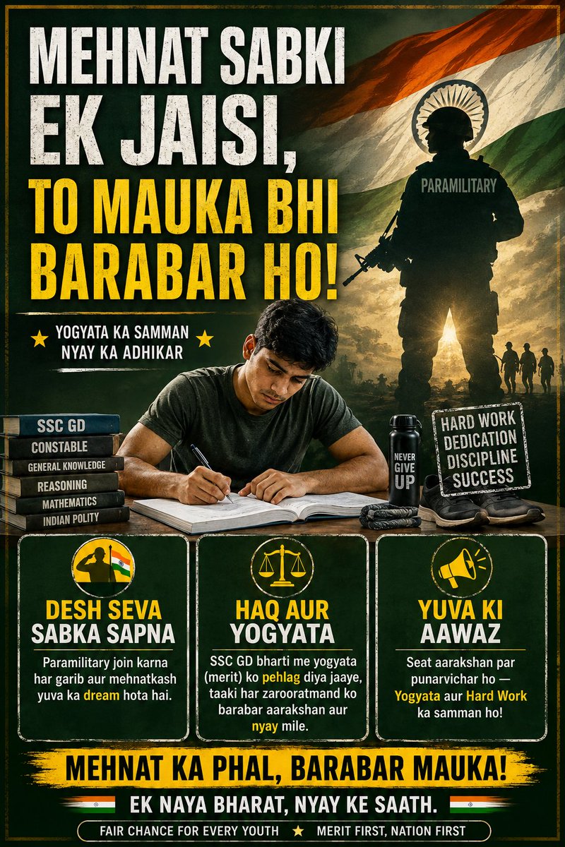 PiyushC38787419's tweet photo. #Stop_SSCGD_50%_Reservation
दबा के retweet करो आवाज उठाओ 
@narendramodi &amp; @PMOIndia
@rashtrapatibhvn 
@AmitShah 
@BSF_India,@CISFHQrs
@crpfindia
#SSCGD https://t.co/md9Qh1Am8r