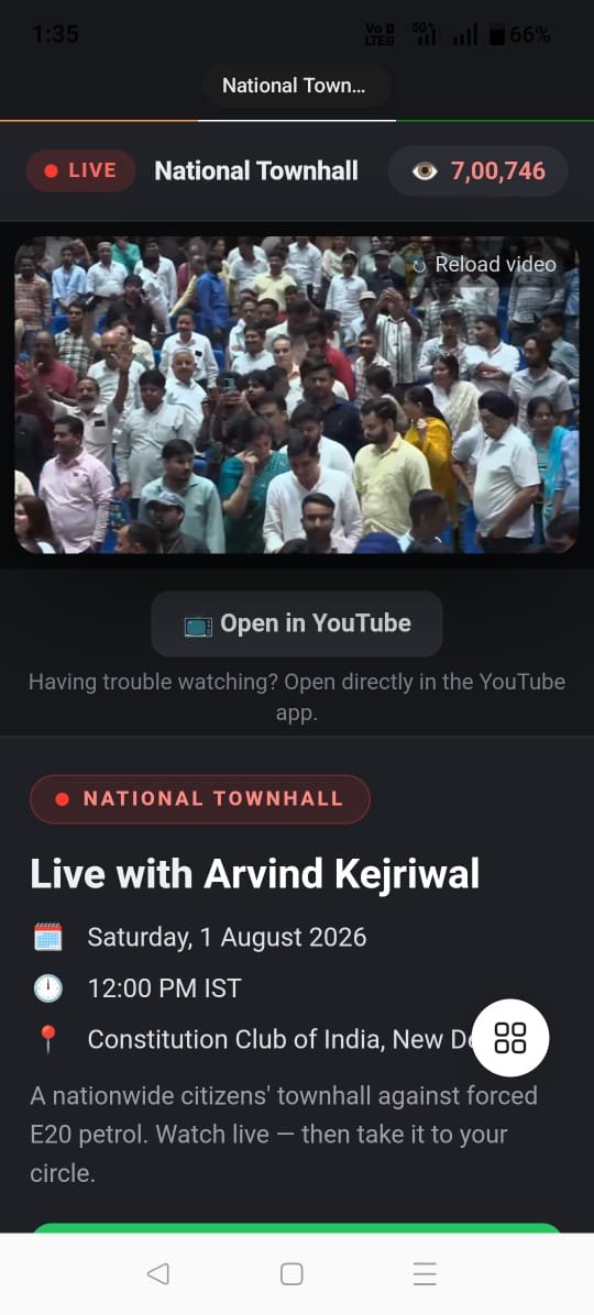 Manju_Sharma74's tweet photo. National Townhall Against E20 से 7 लाख से ज़्यादा लोग जुड़ चुके हैं। 

यह E20 पर मोदी सरकार के झूठ, ज़बरदस्ती और अहंकार के खिलाफ़ पूरे देश का जनाक्रोश है।

#KejriwalTownHallAgainstE20 https://t.co/1DCkSCQgam