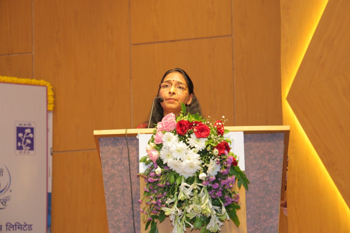 cotcorp_ho's tweet photo. In the august presence of Hon'ble Union Minister of Textiles Shri Giriraj Singh, Ms. Padmini Singla, IAS, Joint Secretary (Fibre), Ministry of Textiles, outlined the transformative vision of the Cotton Productivity Mission – Kapas Kanti (₹5,659 crore) at CCI's 56th Foundation Day. She highlighted the Mission's focus on enhancing productivity, quality, traceability, sustainability and value addition, while advancing the vision of 'Farm to Fibre, Fibre to Fabric and Fabric to Fashion' to position Indian cotton as the world's preferred sustainable fibre.