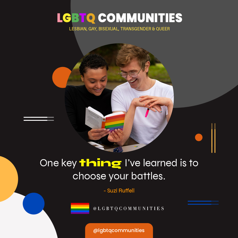 IndianLGBTQ's tweet photo. https://t.co/0xs6SBOXWD

One key thing I’ve learned is to choose your battles. - Suzi Ruffell
#lgbtcommunities #queer #gay #lgbtq #lgbt https://t.co/hwPzDroETY