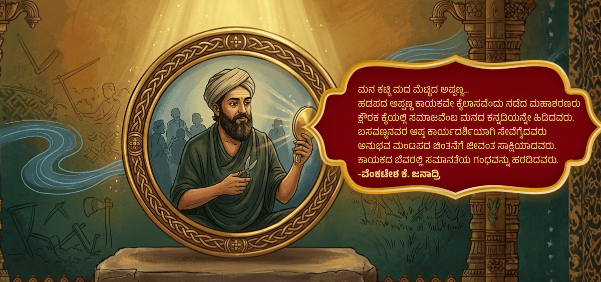 BookBrahma's tweet photo. ಲೇಖಕ ವೆಂಕಟೇಶ ಕೆ. ಜನಾದ್ರಿ. ಕನಕಗಿರಿ. ಅವರು ಬರೆದ 'ಮನ ಕಟ್ಟಿ ಮದ ಮೆಟ್ಟಿದ ಅಪ್ಪಣ್ಣ' ಕವಿತೆಯ ಸಾಲುಗಳು...👇
https://t.co/pxMhrLCaTS
#BookBrahma #HadapadaAppanna #VachanaSahitya #Basavanna #LingayatPhilosophy #KayakaveKailasa #Dasoha #Equality #Humanity #KannadaPoetry #VenkateshKJanadri https://t.co/HrQiOdf9WR