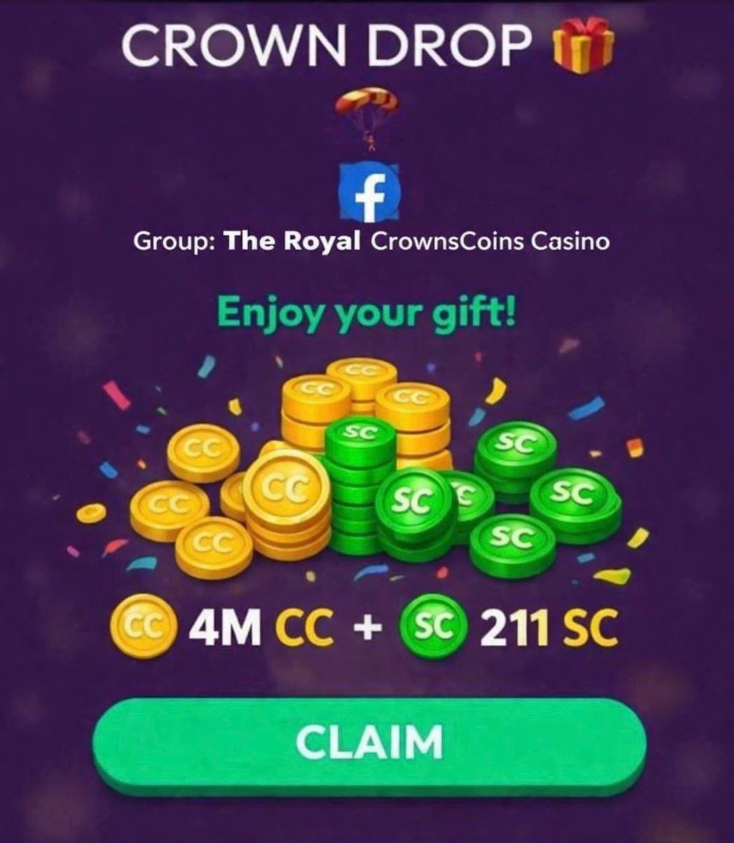 CrownCoinCR7's tweet photo. Put "Freeplay100" to Claim Bonus today. Don't forget Retweet🎁🇺🇸❤️️

How to get it :
✅ Like &amp; Share this post
✅ Comment "Today"
✅ Join group to Claim Bonus👇👇🎁

👉 https://t.co/Za7vwXjiq5

⭐️ ENJOY YOUR BONUS ⭐️

#realprizes #crownfreesc #crowngames #giftsfreesc https://t.co/PH0e1Bxup7