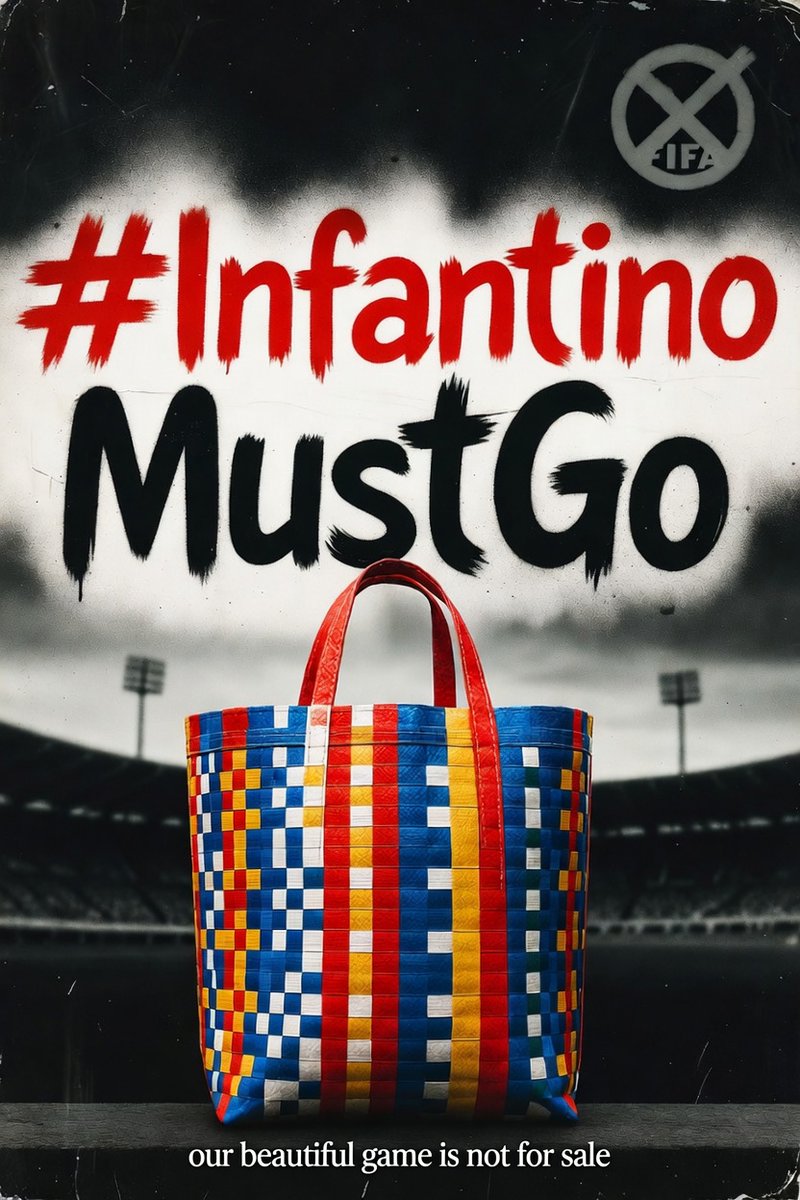 EngrOlowosile's tweet photo. The time has come for Gianni Infantino to step aside before he destroys the very soul of football. The beautiful game is built on passion, tradition, and the fans, not deals behind closed doors and the pursuit of unchecked power.
#InfantinoMustGo
#FootballNotForSale
#FIFA https://t.co/KGVJm7z9Jr