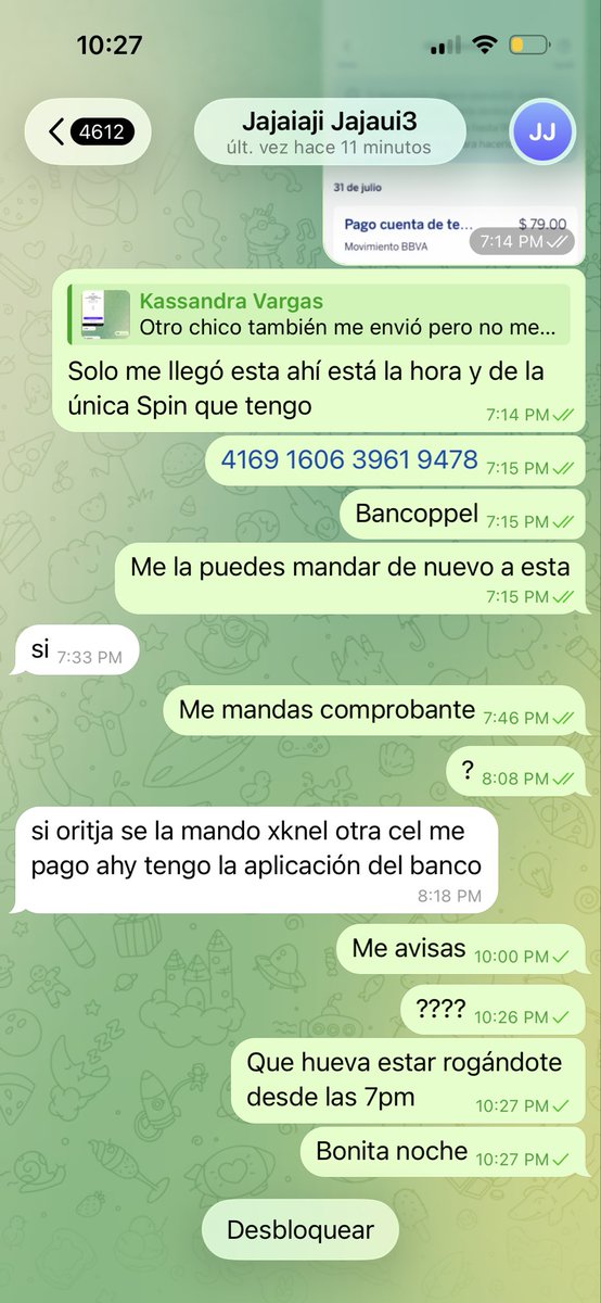 Kassandra02_10's tweet photo. Lamentablemente hoy estuvo fallando demasiado la app de BBVA 
Le había comentado que la transferencia no me llegaba pero porque sabía que era la aplicación y le mande el link confiando en que me la mandaría 
Ya después ya no me contestó
Así que si eres de los que quieren contenido 
No mando nada hasta que me llegue la transferencia 
Así se tarde una o dos horas ya no acepto presión por su parte porque luego me estafan bien feo 
Qué feo quemarse por $79 pesos la vdd