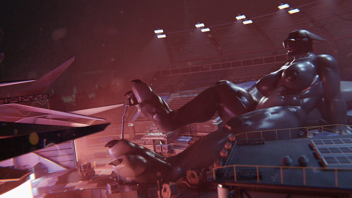 Sharkstuffnsfw's tweet photo. There is no shark week art from me. Nothing formal at least. 

But I did render this pic of Macro Ruth in a stadium. It’s something~ 

Full res, if X compresses it:
https://t.co/M8Ar5BtDNK https://t.co/F8u5zQmg9r