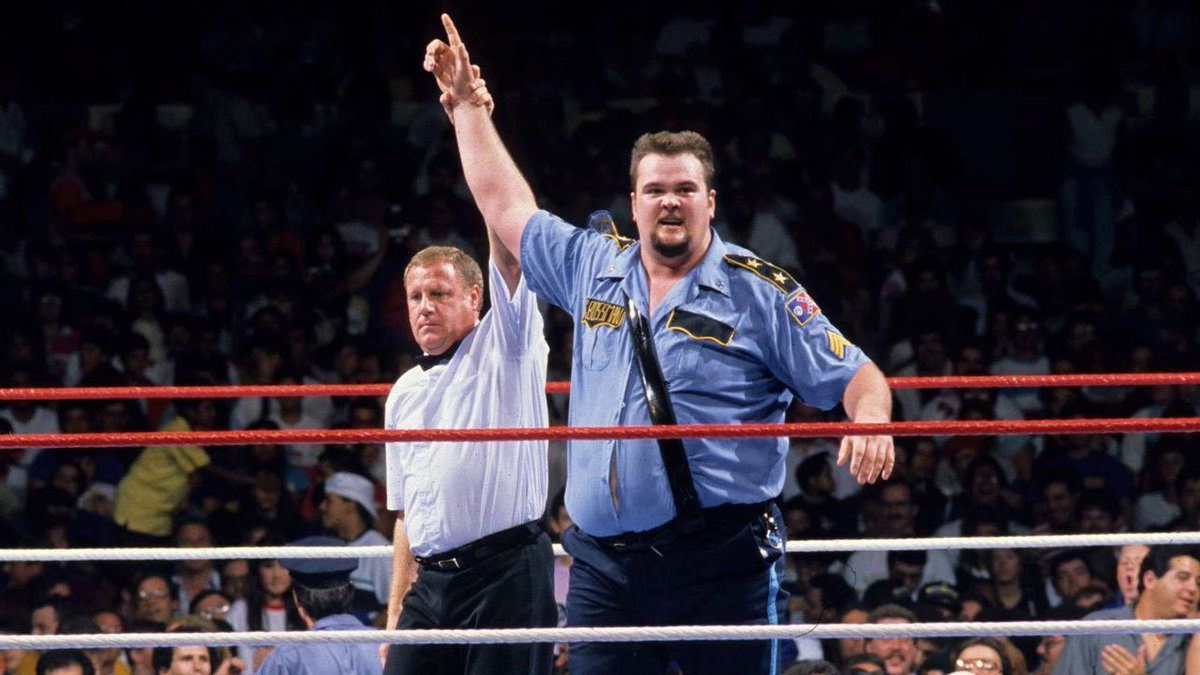 WWFWrestling1's tweet photo. SummerSlam Season! Today's images come from the 1988 pay-per-view, when Big Boss Man ensured Koko B. Ware would serve hard time! βοΈ #WWE #WWF #Wrestling #SummerSlam #KokoBWare #BigBossMan https://t.co/ICqGrmfAO1