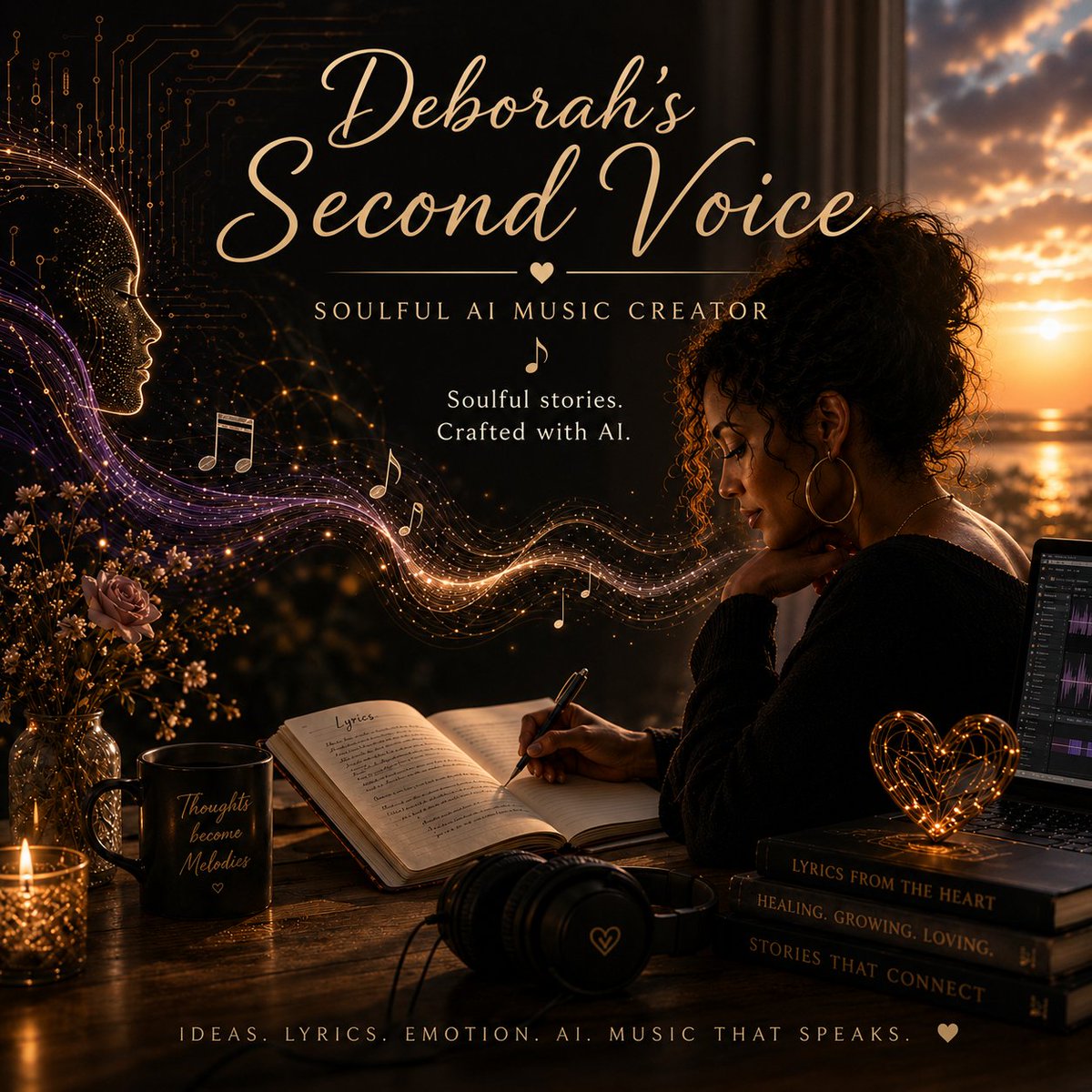 DEBORAH_88888's tweet photo. Check out my playlist made on Suno! https://t.co/ZTvc3NziE9
#AIMusicArtist
#AIGeneratedMusic
#NewMusic
#Atmospheric
#Introspective
#SoundArt
#EmotionalMusic
#SoundAsSignal https://t.co/Bz3w9arF9p