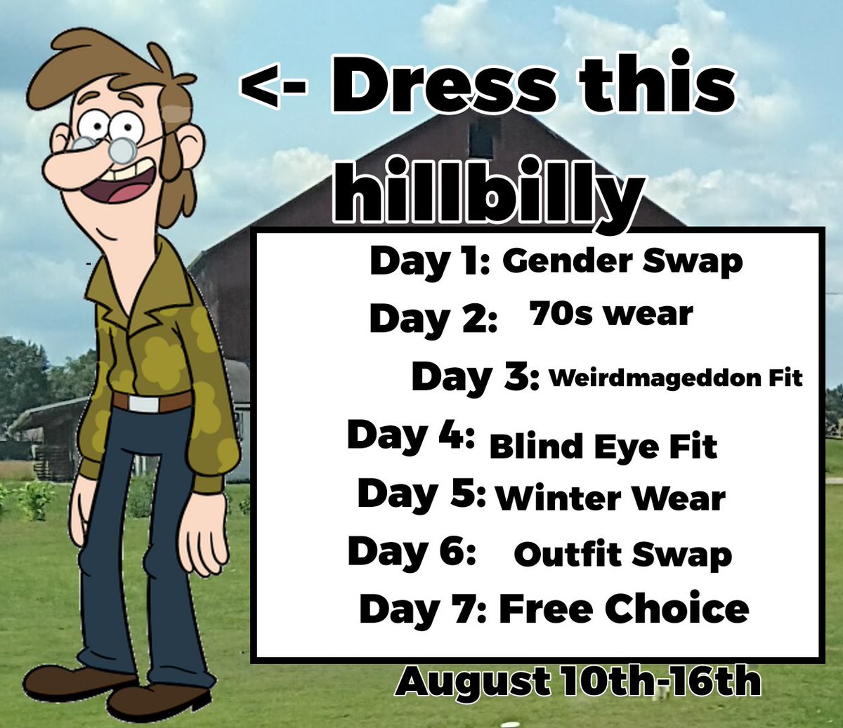 kittygirl2210's tweet photo. HELLO AND WELCOME TO THE SECOND ANNUAL DRESS UP FIDDLEFORD WEEK!
#DressUpFiddsWeek #gravityfalls #FiddlefordMcGucket https://t.co/g5tWk1uXTB