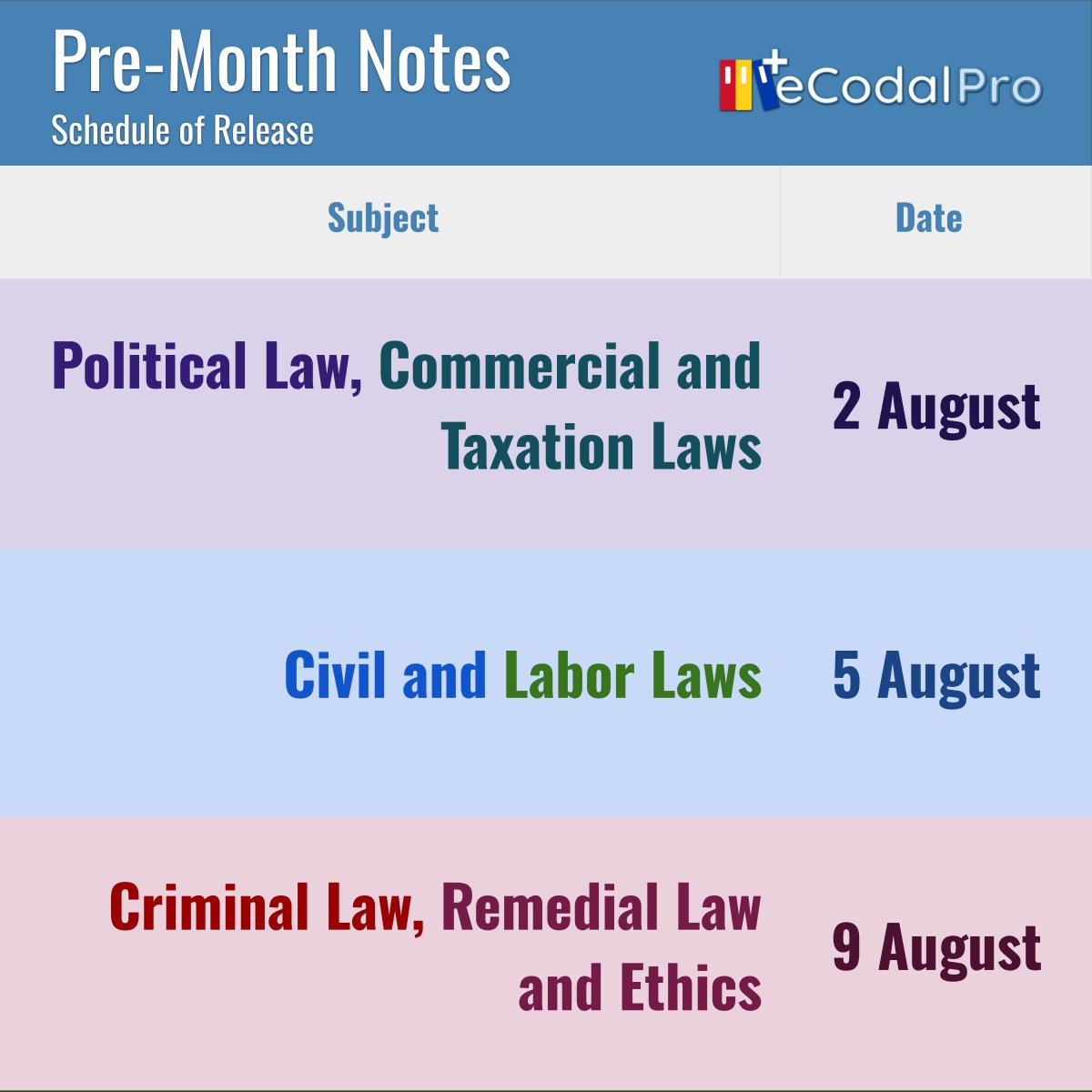 ecodalplus's tweet photo. Dear #AweSAMbar2026 Warriors,

The Pre-Month Notes will be released on the following dates at 9PM (or earlier). They will be made available to the general public.

Please await for further announcements once they are ready to download.

All the best! https://t.co/0ZbRuUtVYC