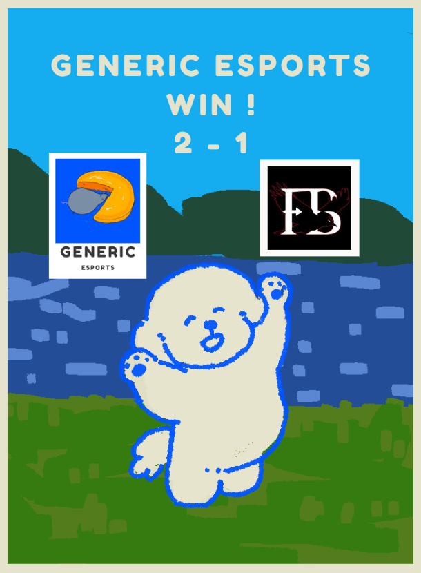 _GenericEsports's tweet photo. ACL Summer 2026, Week #1  

Hope everyone enjoyed watching our opening match for @AegisEsportsGG's ACL Summer 2026! 

Generic Esports takes down @FinalBossFBE, 2- 1, in a thrilling 3 game series! (if you know, you know).  

See you next week!  

Credit to our artist: @taigarbalm https://t.co/Sln2Lp44Ib