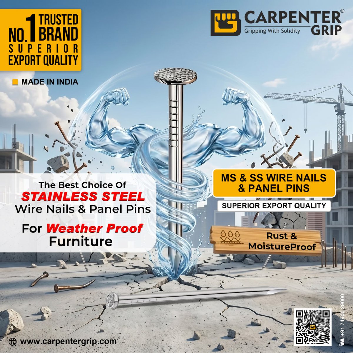 ibais_hardware's tweet photo. CARPENTER GRIP | Rajkot π’
MS & SS WIRE NAILS & PANEL PINS
Helpline No.: +91 87800 38150
WhatsApp: https://t.co/2FO5gGKI8L
.
@CarpenterGrip #PanelPins #SSWireNails #MSWireNails #HardwareFittings #ArchitecturalHardware #FurnitureFittings #OEMEnquiry https://t.co/xhPxnHG3gp