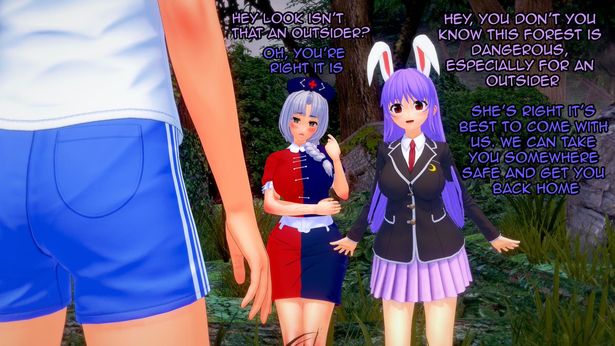 TheAltPOPtart's tweet photo. You find yourself in a strange forest confuse of where you are, you come across two strange women Reisen and Erin, they tell you they know a way of getting you back home so you follow them… #Sizetwitter #giantess #giant #giantcouple #shrunkenwoman https://t.co/JjhUTKrbFj