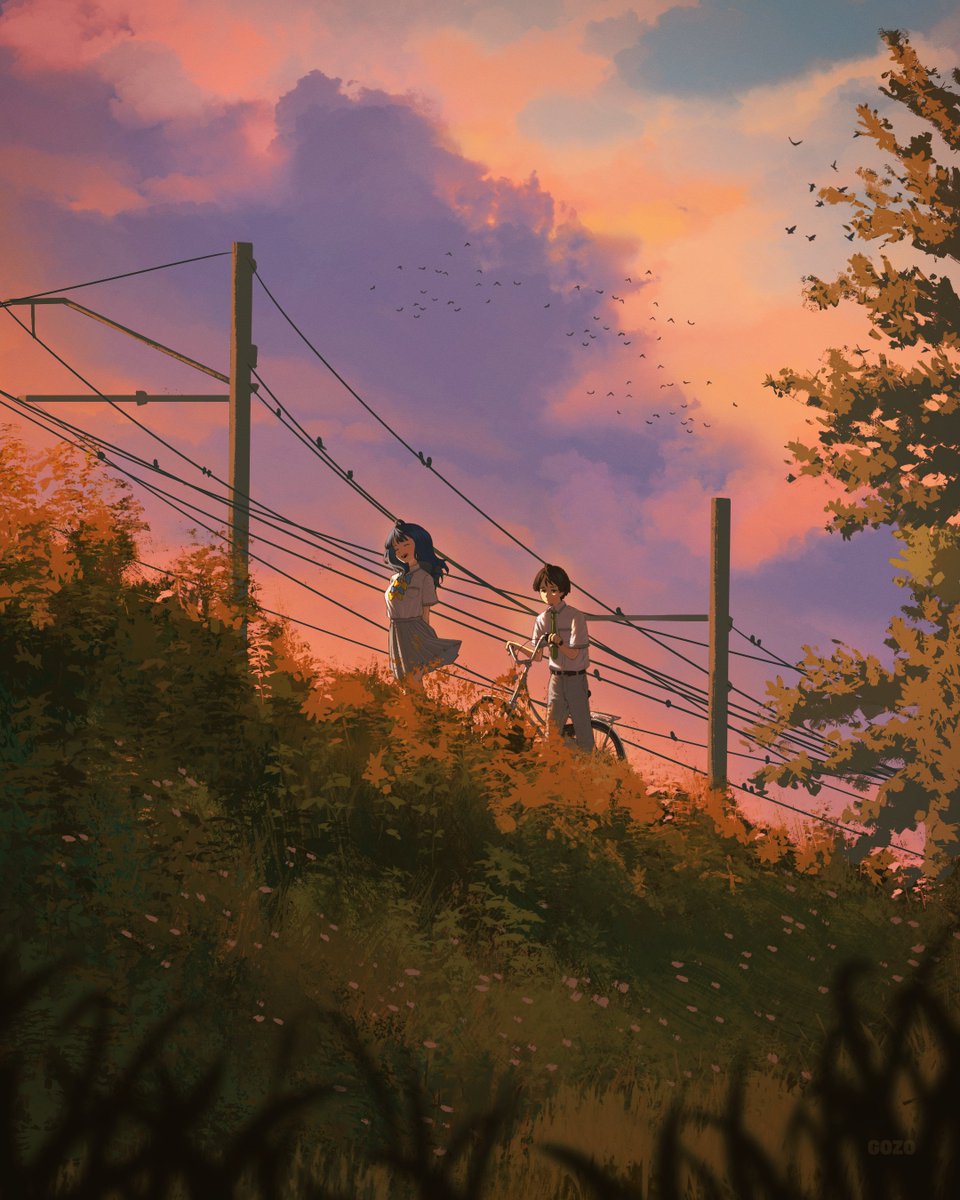 GOZO_art's tweet photo. Basked in the warm sunset light, we walk home together.
#マケイン #負けヒロインが多すぎる https://t.co/itqNOmNlCl
