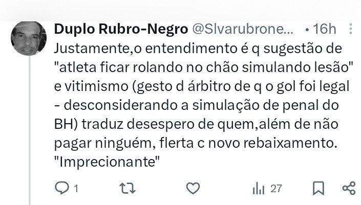 Inter100pre's tweet photo. @Slvarubronegro @chefleomaia Nesse caso tô falando da simulação do BH na área.O juiz fez sinal de vantagem depois que a bola já tinha entrado.
Vantagem do que? Se como você mesmo disse na outra resposta ,o BH simulou pênalti. Se ele simulou, não tinha que dar vantagem,tinha que parar a jogada e dar amarelo. https://t.co/WhBJVo8Uzk