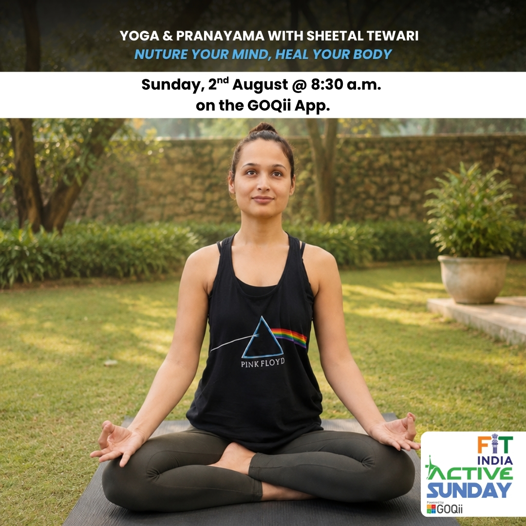 GOQii's tweet photo. Start your Sunday with calm, clarity, and movement. 🧘‍♀️

Join Sheetal Tewari for a refreshing Yoga &amp; Pranayama session on 2nd August at 8:30 a.m. exclusively on the GOQii App. 🌿💙 

#FitIndiaActiveSunday #GOQii #Yoga https://t.co/YTO56kXgaI
