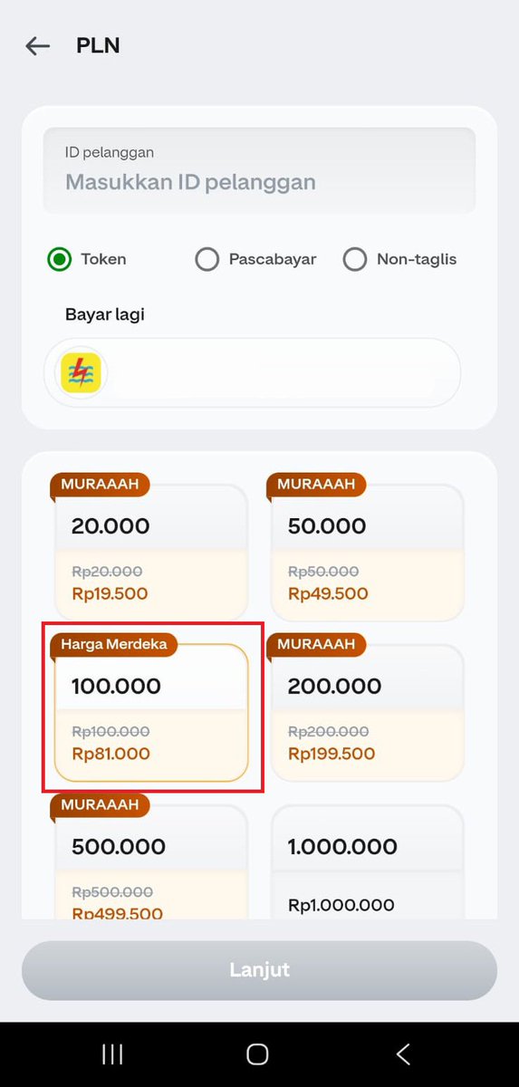 sweetsolar103's tweet photo. beli aja guys di gopay ada #TOKENPLN81RIBU lumayan bgt kan buat isi token listrik dirumah tpi lebih murah ga bikin dompet jebol😉 https://t.co/VhwIJmBcno