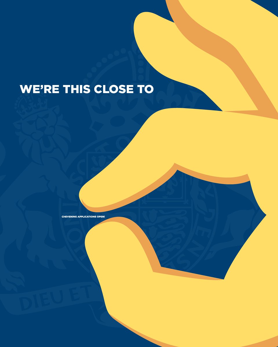 ukinthailand's tweet photo. We’re this close to…

🎓🇬🇧 CHEVENING APPLICATIONS OPENING!

--

อีกไม่นานเกินรอ…

🎓🇬🇧 ทุนการศึกษาชีฟนิ่งกำลังจะเปิดรับสมัครเร็วๆ นี้ https://t.co/XQtTWEGLfp