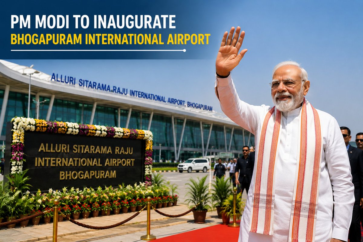 NRIPage's tweet photo. PM Modi to Inaugurate Bhogapuram International Airport
https://t.co/fuFTUzprQH
#State News #pmmodi #bhogapuramairport #allurisitaramarajuairport #andhrapradeshnews #vizianagaram #airportinauguration #greenfieldairport #infrastructureprojects #semiconductorproject https://t.co/eDTN3GwLm2
