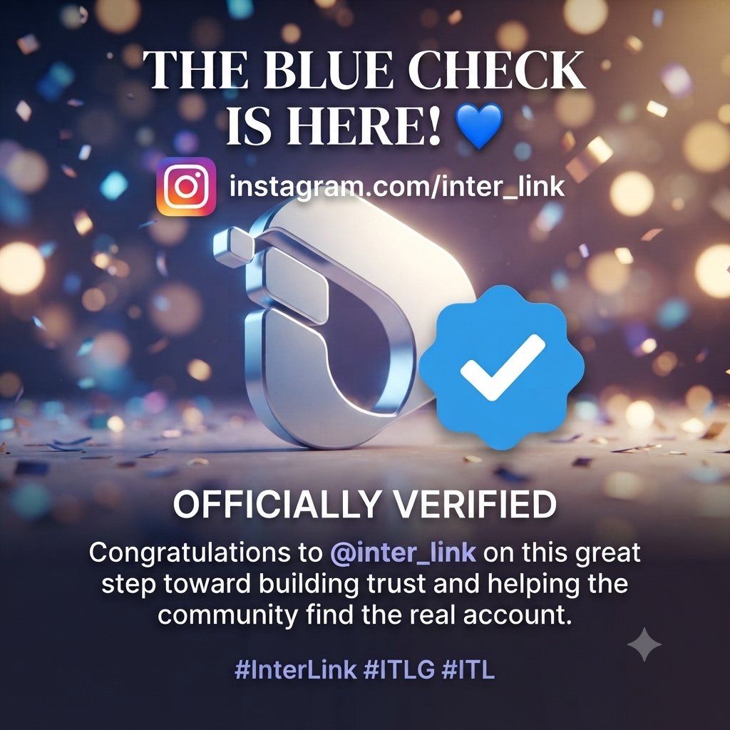 titud4009's tweet photo. The blue check is here! 💙

Congratulations to @inter_link on the official Instagram verification. A great step toward building trust and helping the community find the real account.

#InterLink #ITLG #ITL https://t.co/4HPTUxqwcO
