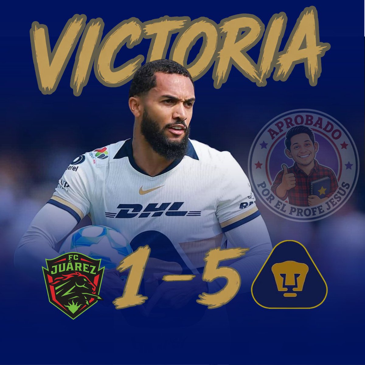 jes_senberg's tweet photo. Triplete de Juninho, Gol de Morales y Gol del Memote. 
Pumas Ganó, Goleó y Gustó..
#LigaMx #PumasMX #VamosUNAM #SomosPumas https://t.co/lXM8ae88kB