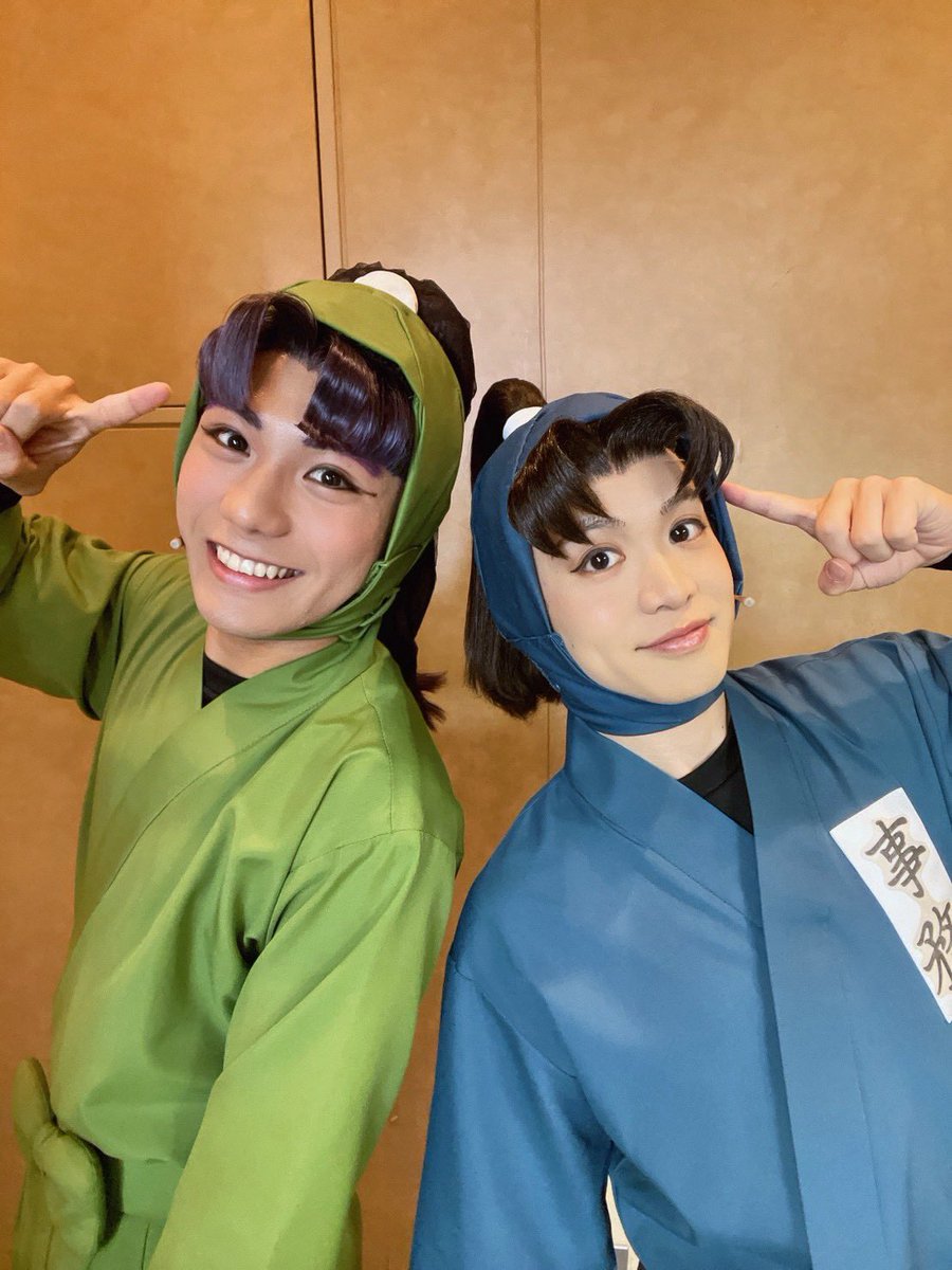 koki_ckie's tweet photo. #忍ゲキ 11公演目ありがとうございました！

小松田さんと小松田ポーズ！(？)
りゅうさんのお芝居は毎度腹がよじれそうになります🤣 https://t.co/Uwkxth0f59
