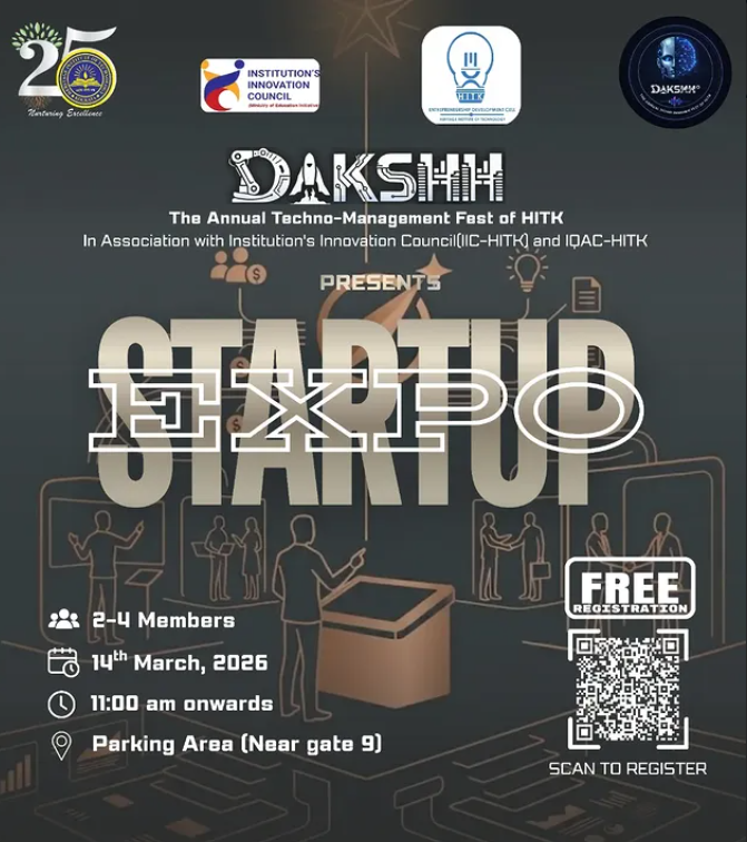 iic_hitk's tweet photo. Startup Expo 2026, held during DAKSHH 2026, celebrated innovation, entrepreneurship, and student-led ideas.
Organized with IIC-HITK, EDC-HITK, and IQAC-HITK, the event provided a platform for aspiring entrepreneurs to showcase innovative startup . https://t.co/YFFsBOkz6d