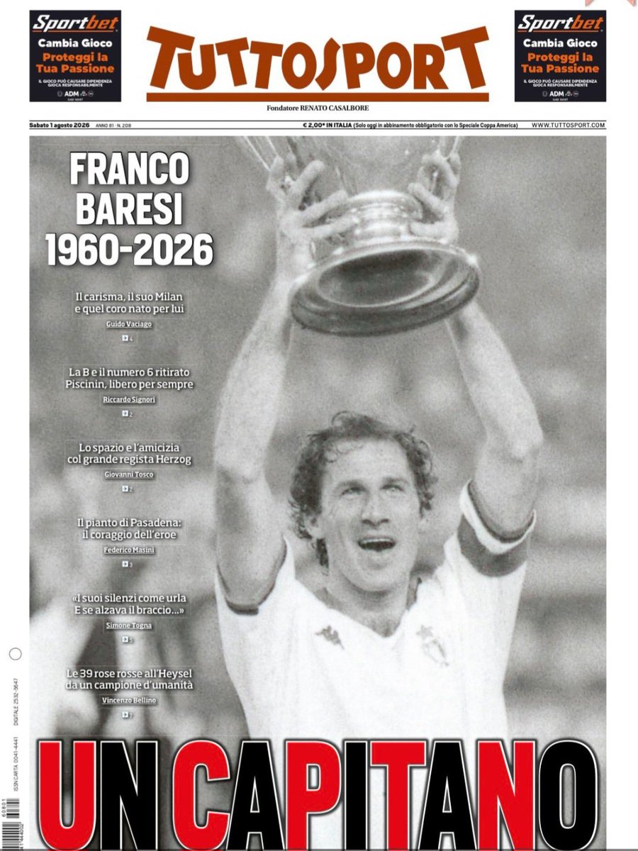 mauro_suma's tweet photo. I 3 Quotidiani sportivi italiani #Baresi https://t.co/sUfPVF9ehO