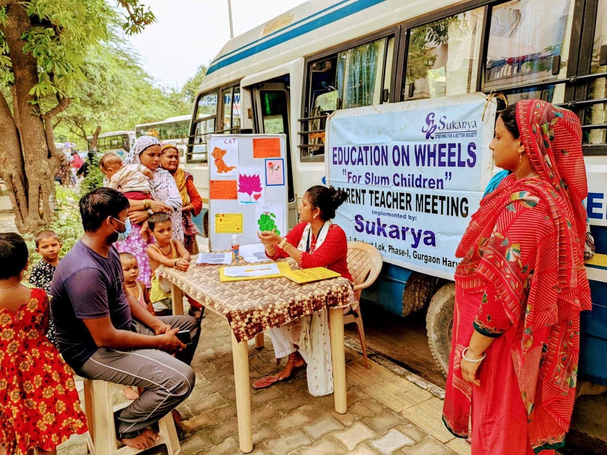 sukaryango's tweet photo. 📚 Through monthly PTMs, Sukarya is strengthening parents’ role in children’s education. Under Education on Wheels, children aged 6–14 who have never attended school or dropped out receive support to learn, enrol and stay in school. 🌟 #Sukarya #EOW https://t.co/4MV3aT9n0P
