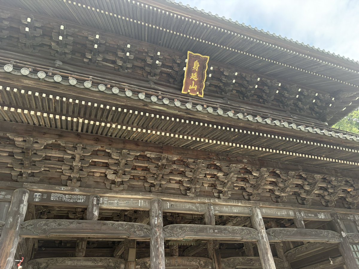 M9Ver's tweet photo. 今日は急に懐かしい場所に行きたくなったので南部と身延に遊びにきました🎵

久しぶりに久遠寺に行ってきたけど、石階段登るのに汗だくになってしまった💦

きつかったけど食べたかった生ゆばとみのぶまんじゅう買えたからご機嫌です☺️ https://t.co/y7Ih7XVPjf