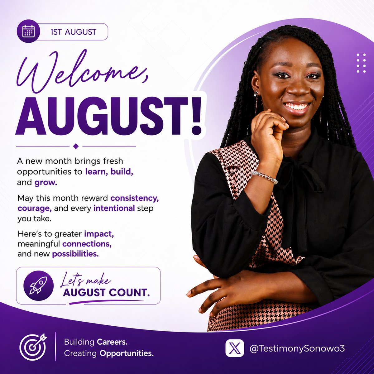 TestimonySonow3's tweet photo. Welcome to August! 🎉 https://t.co/YP2vgr4hF1