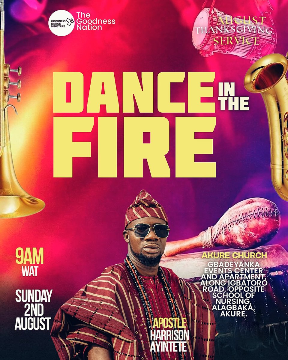 GoodnessNation's tweet photo. We are one month old in Lekki����🏻💃🏻💃🏻💃🏻

We are celebrating with some JOLLOF 🥰

Apostle's message is DANCE IN THE FIRE 🔥 

This will be an eruption of joy and communion.

9am. The Master Class Place, 21 Prince ADELOWO ADEDEJI , Lekki Phase 1.

Also in all our churches. https://t.co/HlmITgf5zX