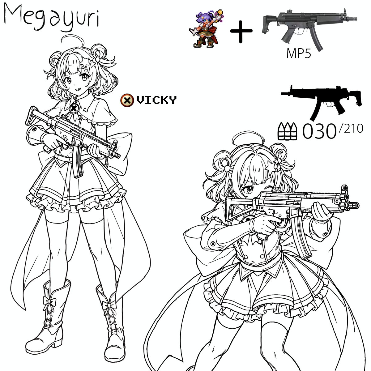 MegaYuri5's tweet photo. Vicky + MP5 ✍🏻
5th Drawing Request MSA #artmoots
#メタルスラッグ #drawing #MetalSlug #MetalSlug30th #MSAR https://t.co/GjBU397YHK