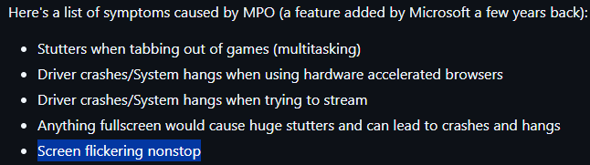 DantalionVR's tweet photo. @KoizumiTV Sounds like your PC is suffering from MPO still being turned on https://t.co/YO4hMzM7uq