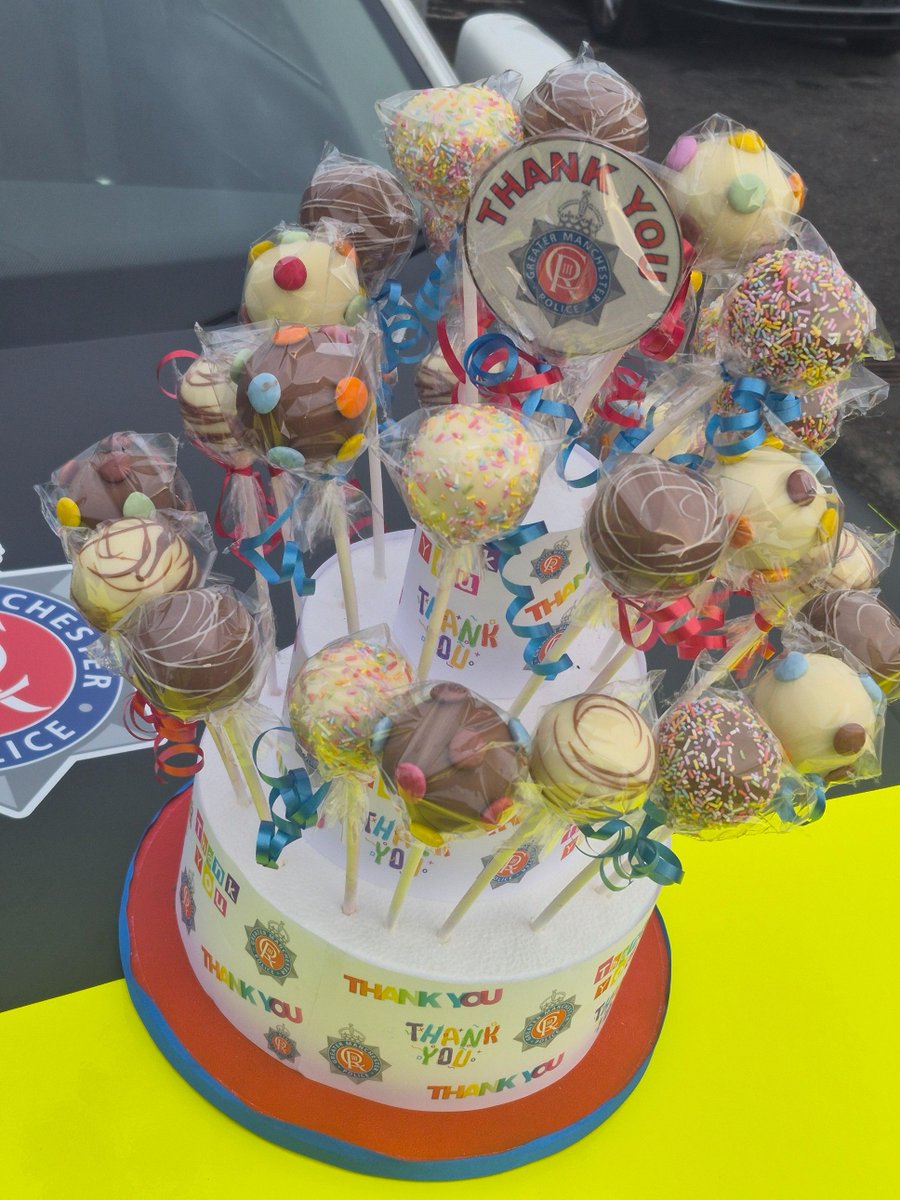 gmptraffic's tweet photo. After a busy night across the force, our RPU team at Whitefield returned to the station to find this unexpected surprise waiting outside. To our anonymous sender, from all the teams thank you for your kindness and well wishes. https://t.co/voTElapE8u