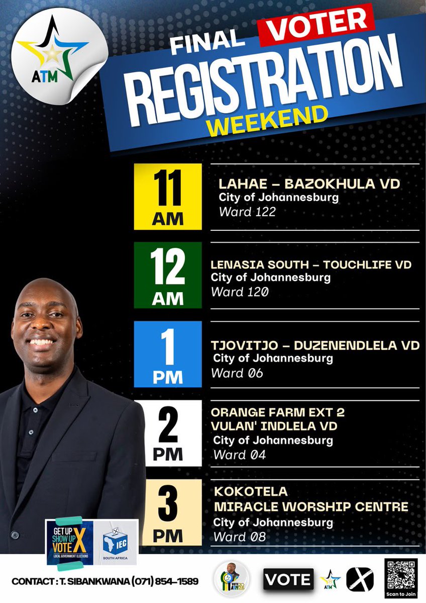 ZungulaVuyo's tweet photo. Let’s meet in the City of Johannesburg today.

#RegisterToVoteATM https://t.co/7rnl49Bh48