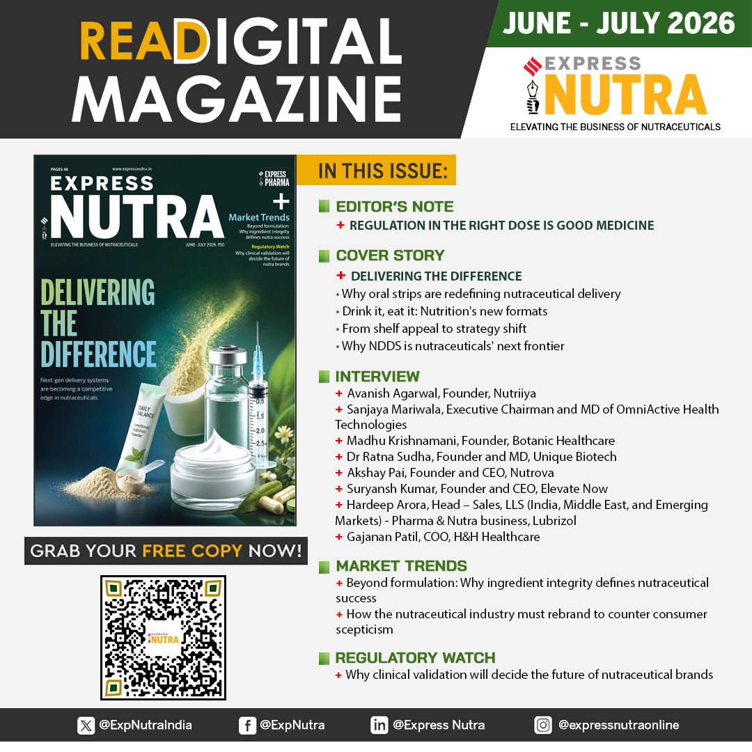 ExpNutraIndia's tweet photo. #DigitalIssue of #ExpressNutra June - July 2026 ~ Delivering The Difference, is available to read and download at https://t.co/TxqKYOf5Ei

Grab your FREE copy of #DigitalMagazine now! 

@ExpPharma @Viveka_Roy @LNair23 @rbhatkal @ashishrampure @Kalsomekals https://t.co/CZtjPrL9Kg