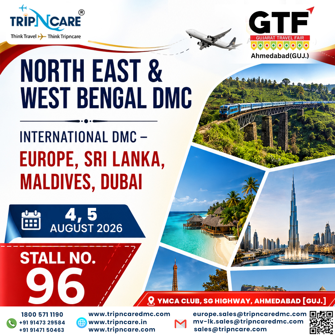 tripncare's tweet photo. Dear Travel Partners,

Greetings from Tripncare Travels Pvt. Ltd.!

We are excited to invite you to meet us at the Gujarat Travel Fair (GTF) 2026 in Ahmedabad.

📅 Date: 4th &amp; 5th August 2026
📍Venue: YMCA Club, SG Highway, Ahmedabad (Gujarat)
🏢 Stall No.: 96 https://t.co/umt5Y5S5FM