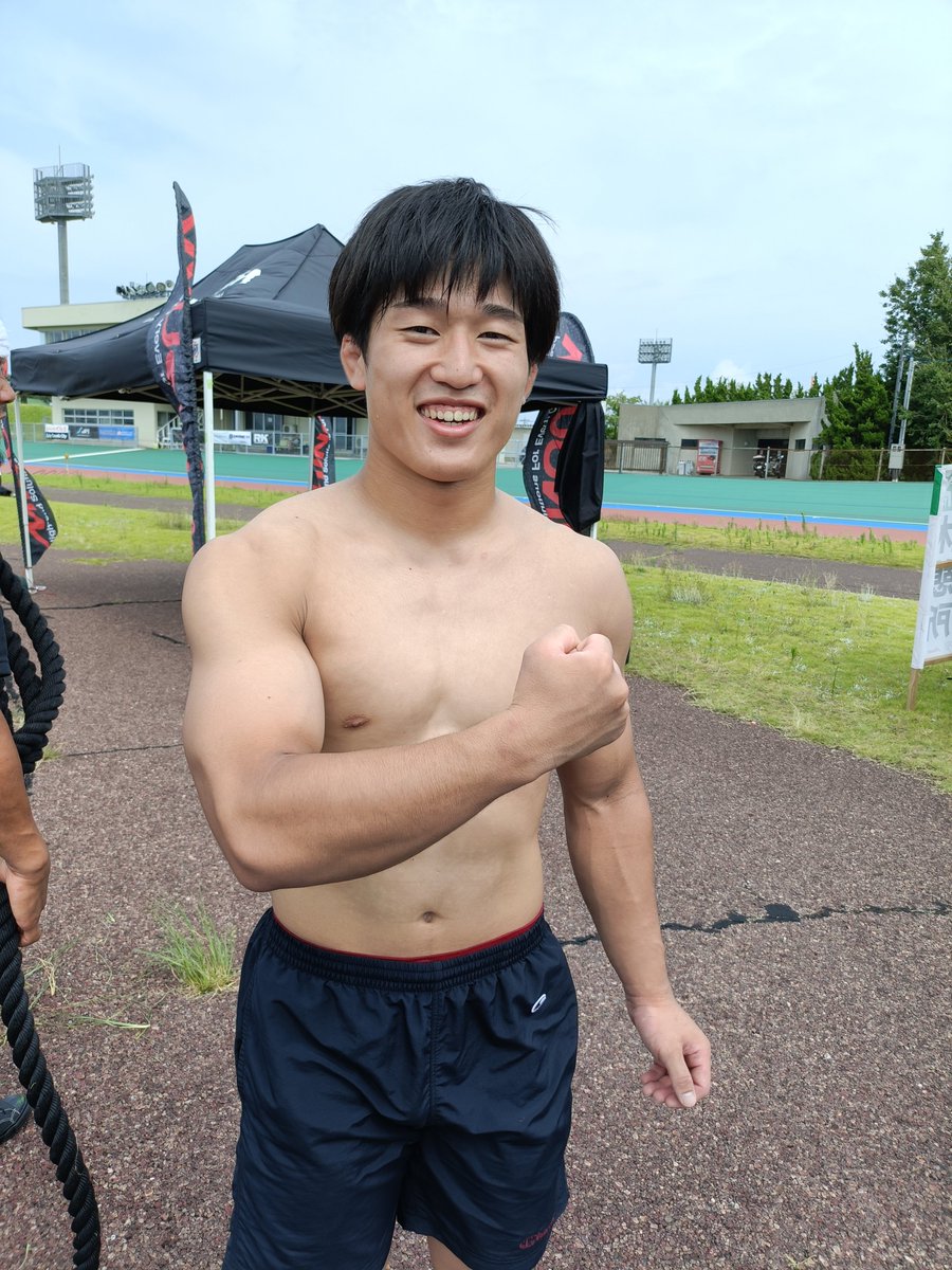ishikawaksk's tweet photo. 初公開？？えいと練習生の裸体。
ゆうと練習生、白山練習生のようなデカいカラダも良いけど、それとはまた違う、バキバキの締まった肉体！

#石川プロレス
#自転車競技場大会オフショット
#ひろおかえいと https://t.co/0uACFuMU0P