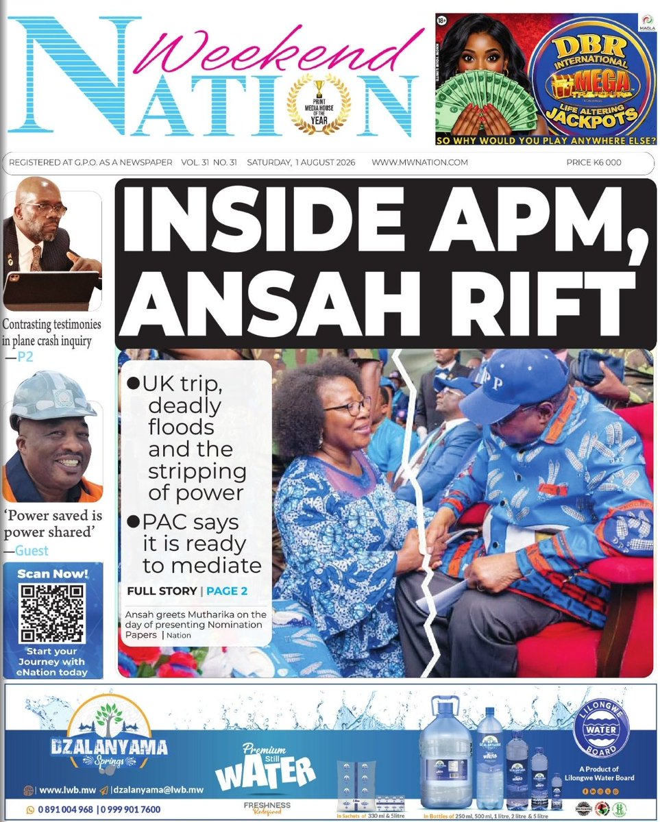 NationOnlineMw's tweet photo. Today's Front Page 
https://t.co/shfIaI6q47 https://t.co/8VwI7urokk