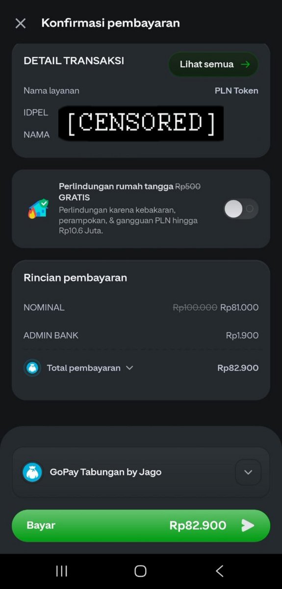 haunsie2's tweet photo. Temenku ngasih tahu kalau GoPay lagi ada promo Harga Merdeka. Langsung coba beli token PLN 100 ribu, eh beneran bayarnya cuma 81 ribu. Mantap sih! #TOKENPLN81RIBU https://t.co/n4vZyXEUtl
