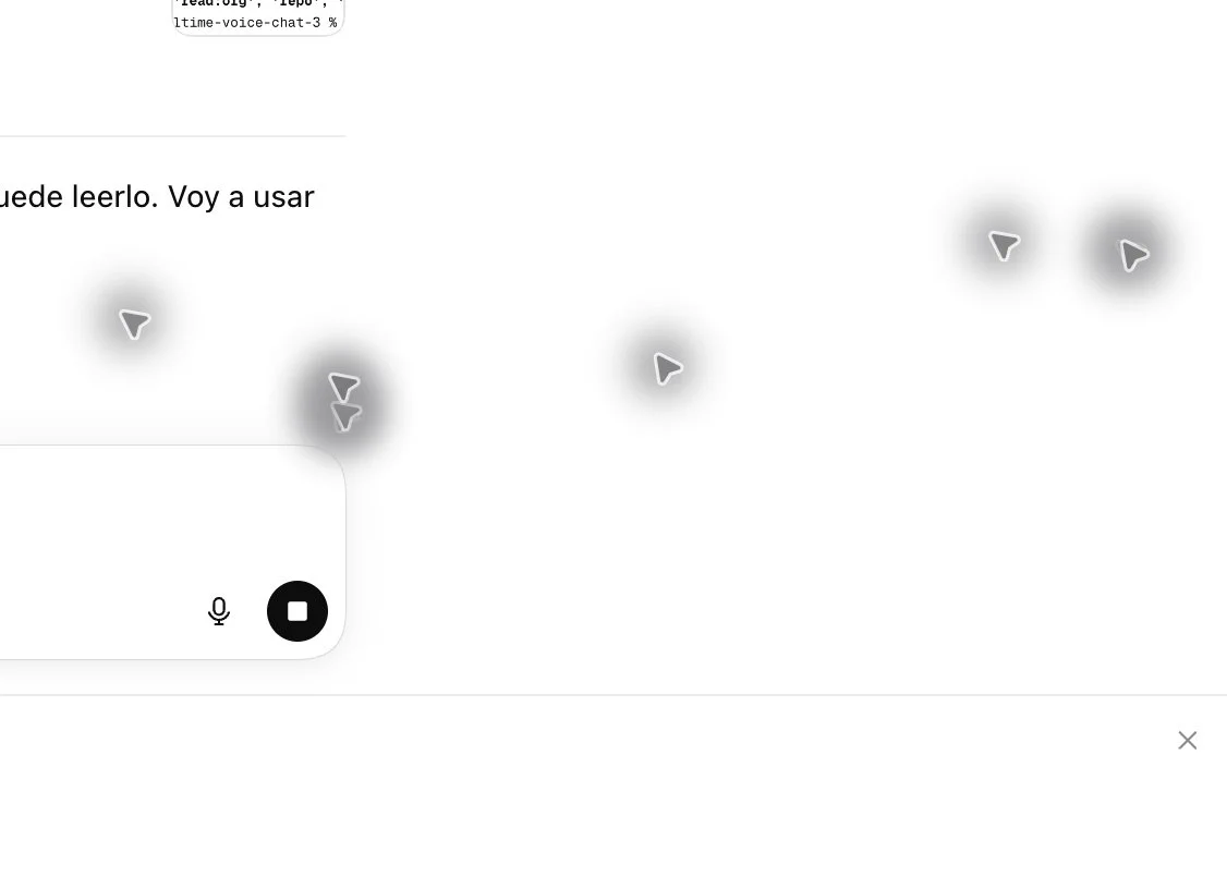 Several ghostly mouse cursors with grey shadows scattered across a Codex window.
