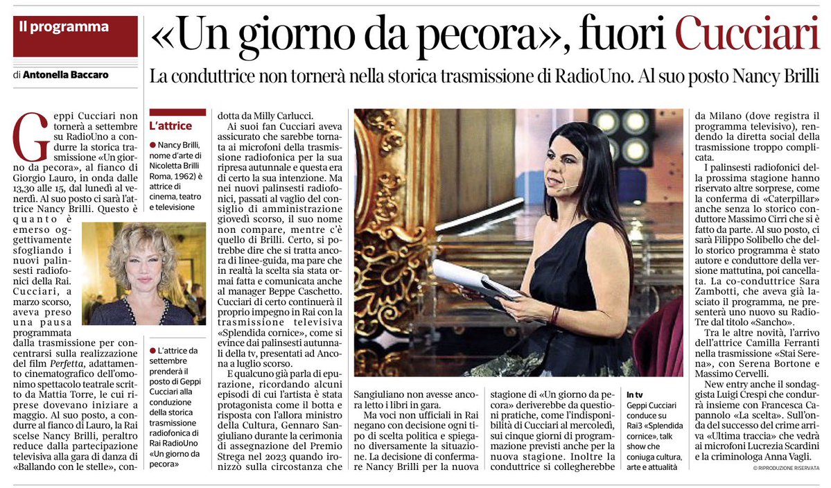 francofontana43's tweet photo. Silurata Gepi Cucciari: troppo brava e, soprattutto, troppo intelligente
Per questo incompatibile con la Rai di Meloni
Antonella Baccaro, @corriere https://t.co/7wWcTnOdvh
